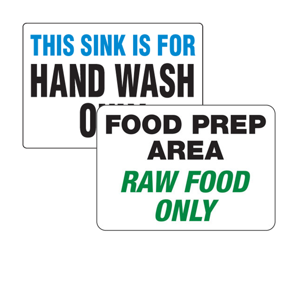Food Safety & Wash Hands Signs