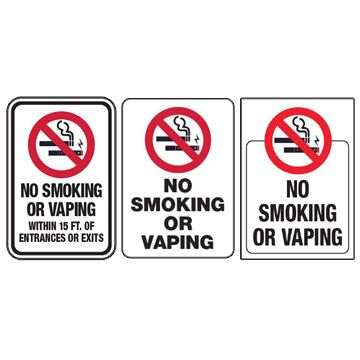 No Vaping and E-Cigarette Signs and Labels