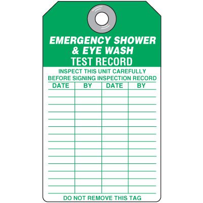 Eyewash and Shower Inspection Tags