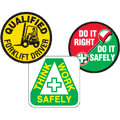 Safety Slogan, Hard Hat and Certification Labels