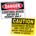 Confined Space Labels & Confined Space Decals