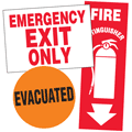 Exit, Fire and Evacuation Labels