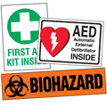 First Aid, AED and Biohazard Labels