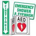 First Aid, Eyewash, AED, Biohazard Signs