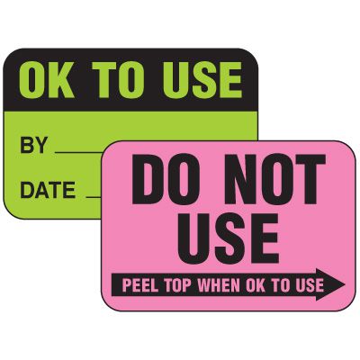 2-Part Write-On Status Label - Do Not Use OK To Use