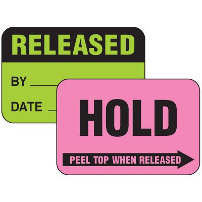 2-Part Write-On Status Label - Hold Released