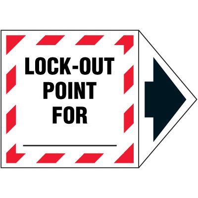 2-Part Arrow Labels - Blank Lock-Out Point