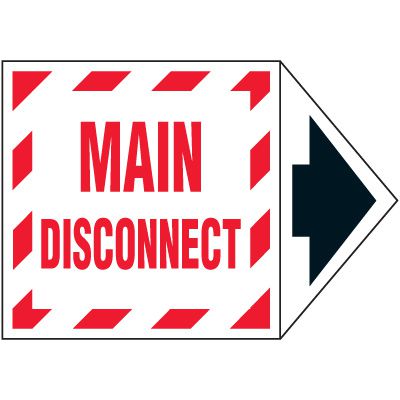 Main Disconnect Arrow Lockout Label