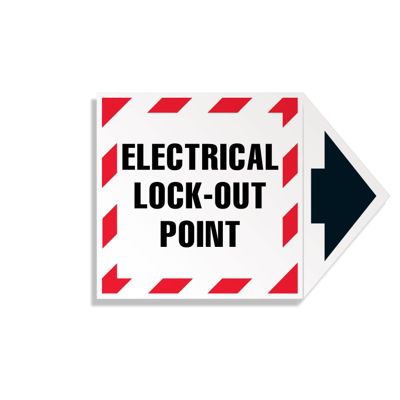 2-Part Arrow Labels - Electrical Lock-Out Point