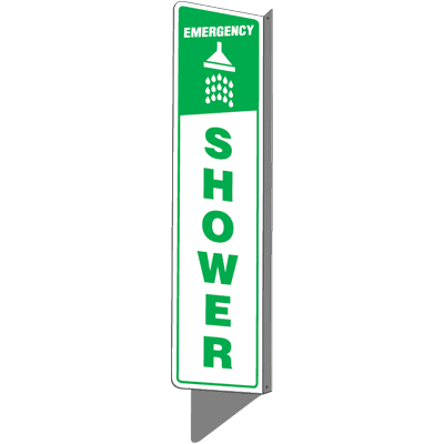 2-Way, 3-Way View Emergency Shower Sign