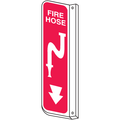 Slim-Line 2-Way Fire Hose Sign (With Graphic)
