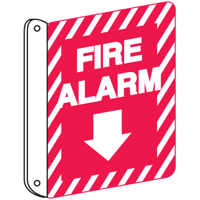 2-Way Fire Alarm with Down Arrow Sign