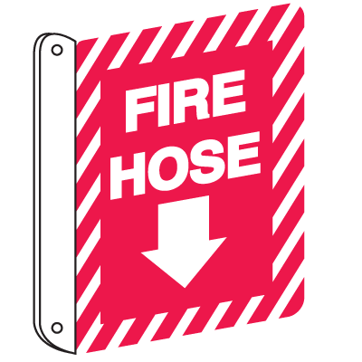 2-Way Fire Hose (Down Arrow) Sign
