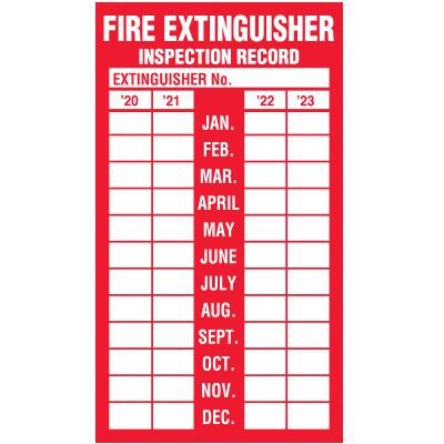 Fire Extinguisher Inspection Label