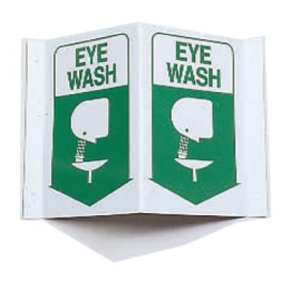 3-Way View First Aid & Eyewash Sign - Eye Wash