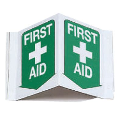 3-Way View First Aid & Eyewash Sign - First Aid