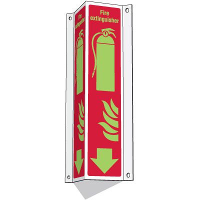 3-Way Fire Extinguisher w/Symbols Sign