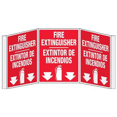 3D Projection Signs - Fire Extinguisher (Bilingual)