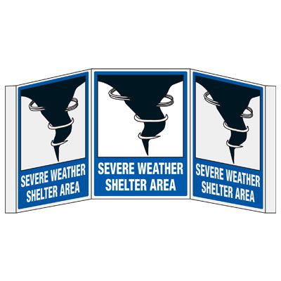 3D Projection Signs - Severe Weather Shelter Area