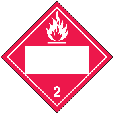 Flammable Gas 4 Digit Blank Placards