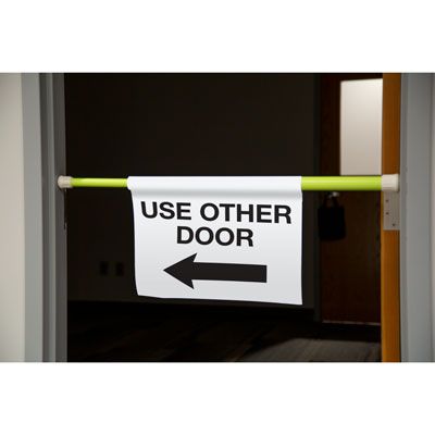 Use Other Door Hanging Doorway Barricade Sign Kit (Left Arrow)