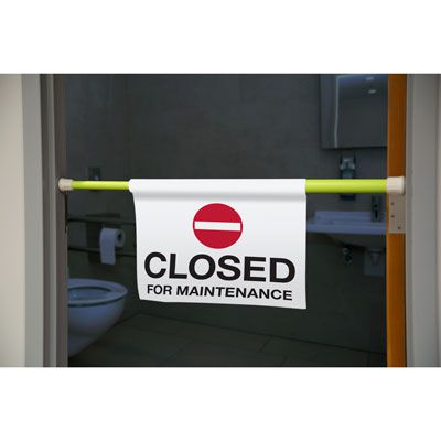 Closed For Maintenance Hanging Doorway Barricade Sign Kit