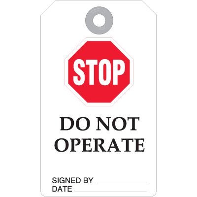 Accident Prevention Tags - Stop Do Not Operate
