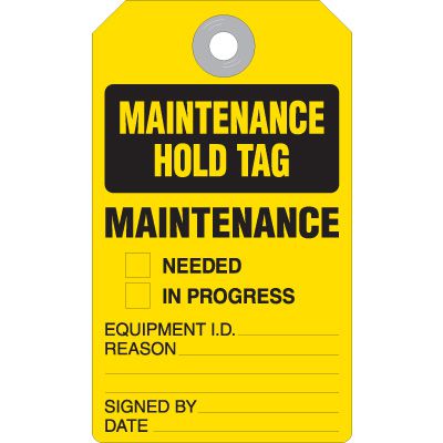 Heavy Duty Plastic Maintenance Hold Accident Prevention Tag
