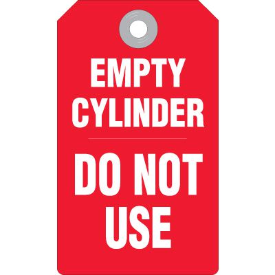 Empty Cylinder Accident Prevention Tag