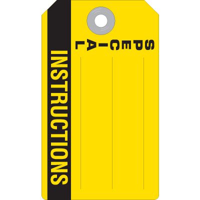 Duro-Plastic Special Instructions Accident Prevention Tag