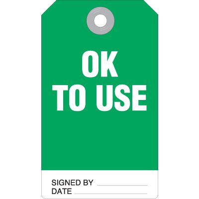 Ok To Use Accident Prevention Tag
