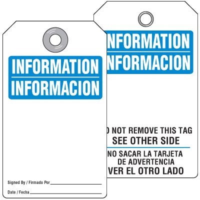 Accident Prevention Information Tag - Bilingual