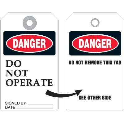 Danger Do Not Operate Double-Sided Machine Tags