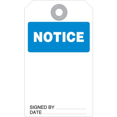 Notice Accident Prevention Tag