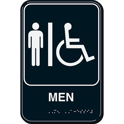 ADA Men Wheelchair Accessible Restroom Signs