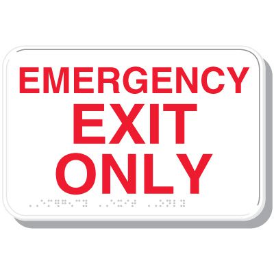 Emergency Exit Only - ADA Braille Tactile Sign