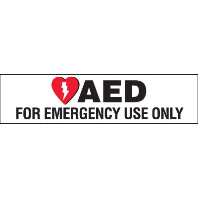 AED Emergency Use Cabinet Label