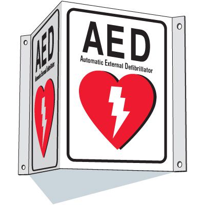 AED 3-Way Sign