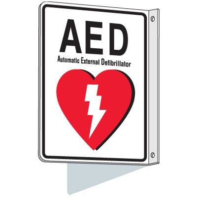2-Way View AED Sign - Automated External Defibrillator
