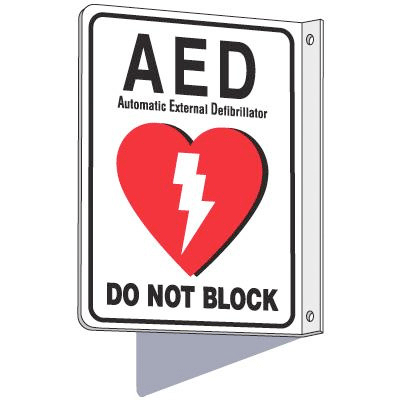 2-Way View AED Sign - Do Not Block