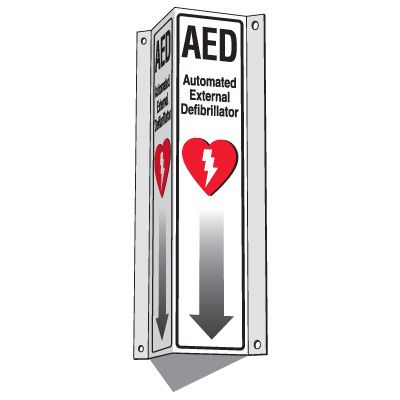 3-Way View AED Sign & Arrow
