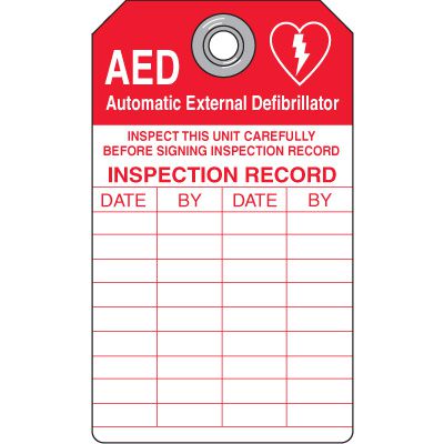 Duro-Plastic AED Inspection Record Tag