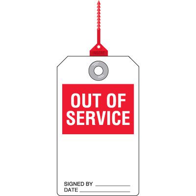 Out Of Service Plastic Safety Tag