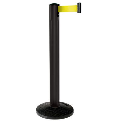 Beltrac® All Weather Stanchion - Black Post with Rubber Base