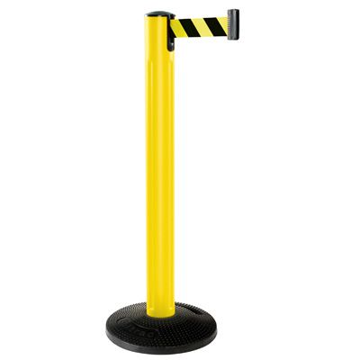 Beltrac® All Weather Stanchion - Yellow Post with Rubber Base