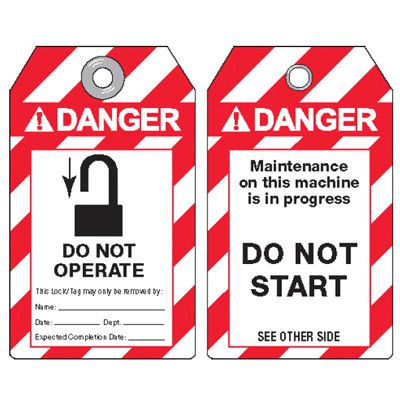 ANSI Lockout Tagout Tags - Danger Do Not Operate