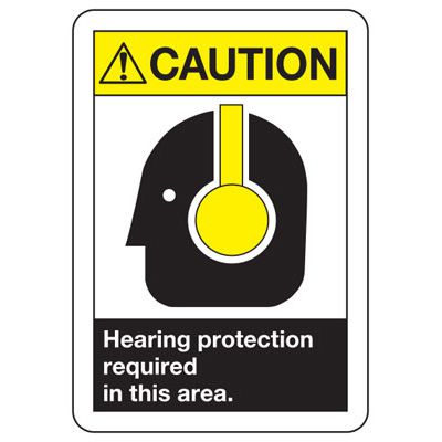 Hearing Protection Required In This Area ANSI Z535 Sign