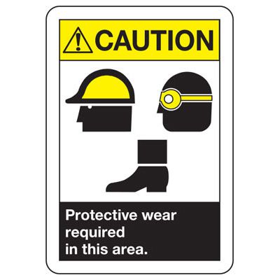 Caution Signs- Protective Wear Required In This Area