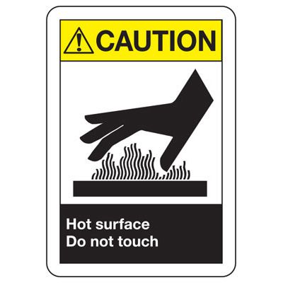 ANSI Signs - Caution Hot Surface Do Not Touch