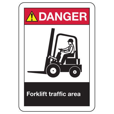 ANSI Signs - Danger Forklift Traffic Area